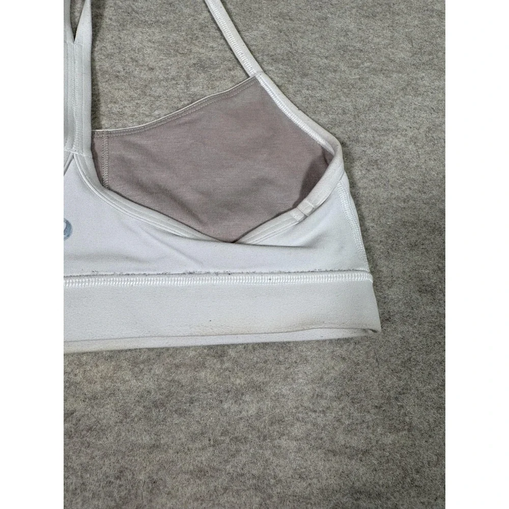 Lululemon Sports Bra Womens 8 White Racerback Stretch Yoga Athletic Gym Running